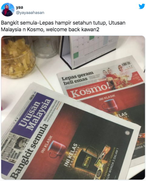 Mula Dijual Hari Ini, Utusan Malaysia Dan Kosmo u0027Bangkit Semula 