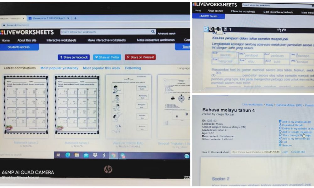 Cara Buat Kuiz Online Guna LiveWorkSheet Lebih Menarik 