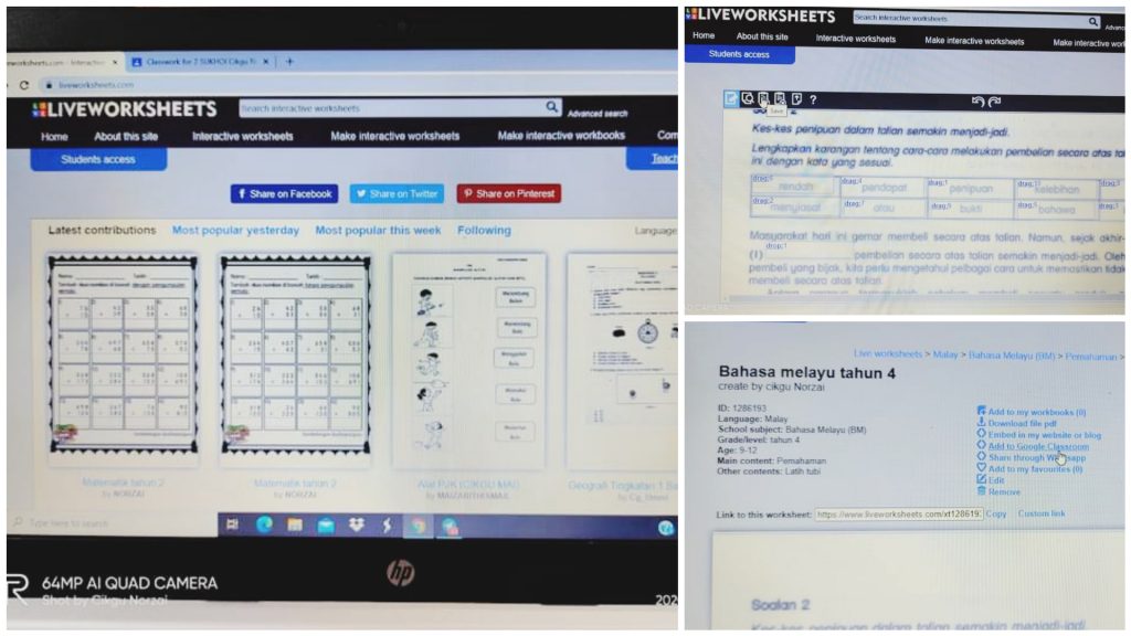 Cara Buat Kuiz Online Guna LiveWorkSheet. Lebih Menarik & Interaktif