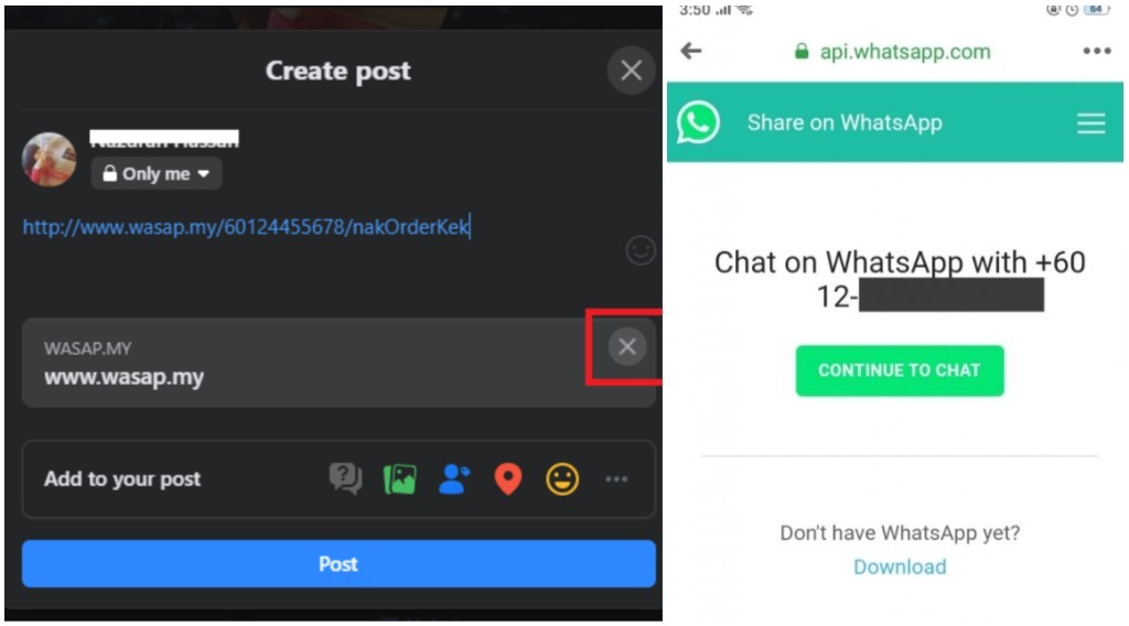 Cara Buat Link Whatsapp Untuk Direct Message Dah Tak Payah Save Add Nombor