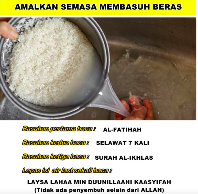 cara basuh beras
