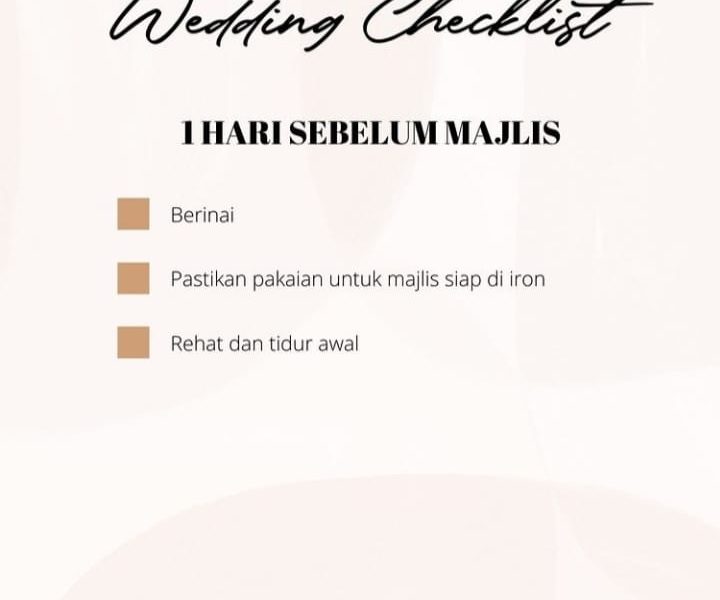 checklist sebelum kahwin