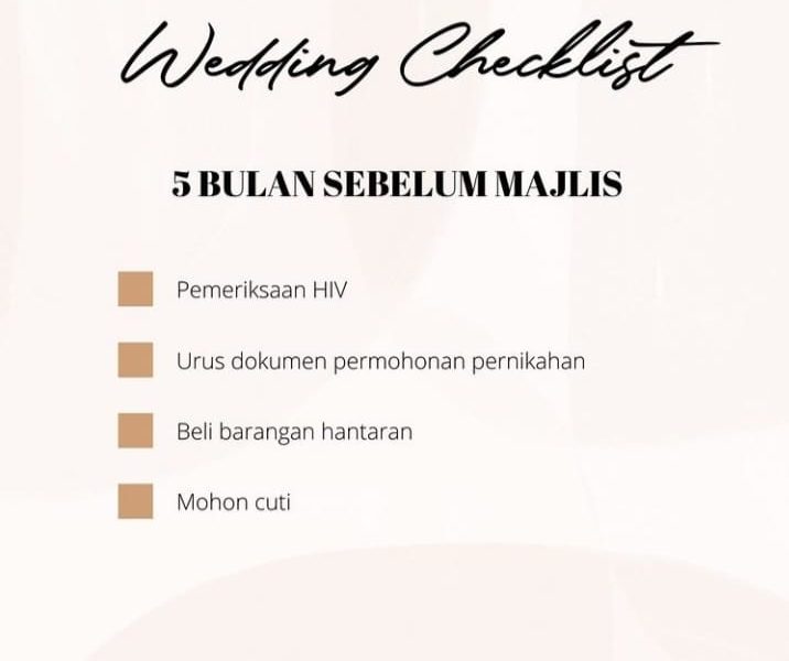 checklist sebelum kahwin