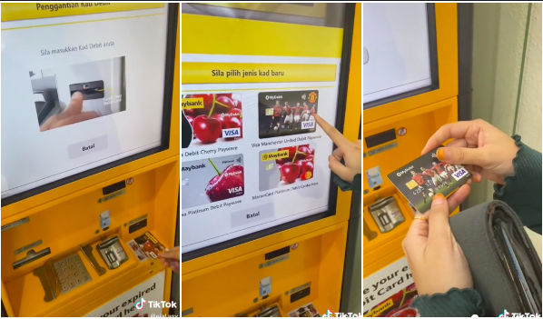 Kiosk replacement maybank card Ini Cara