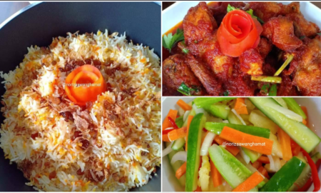 nasi planta dan ayam masak merah
