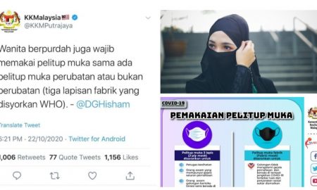 pakai purdah wajib pakai mask