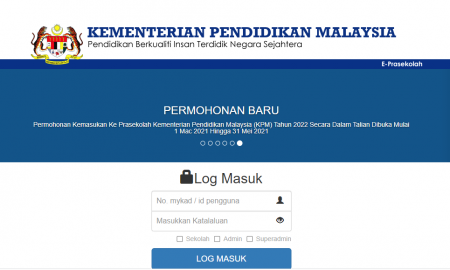 pendaftaran prasekolah 2022