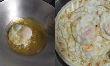 cara goreng telur mata