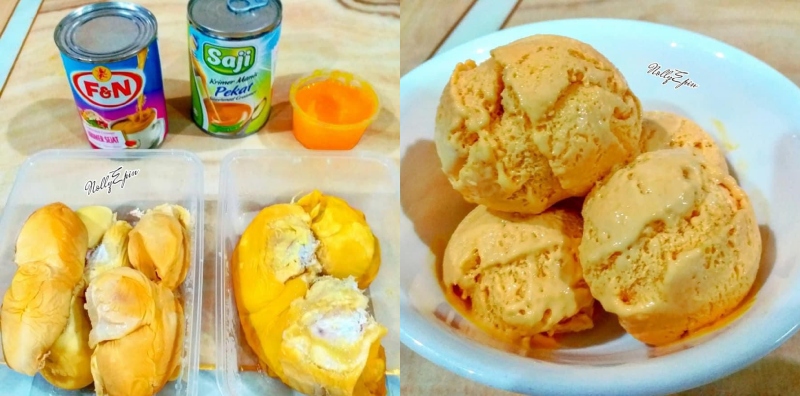 resepi aiskrim durian homemade