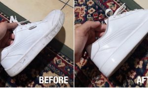 cara cuci kasut putih