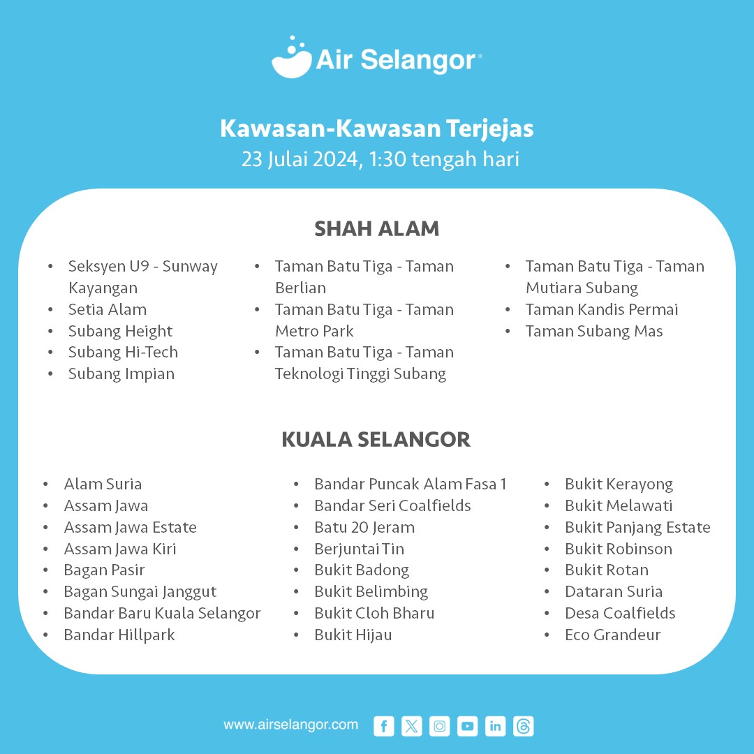 gangguan bekalan air selangor