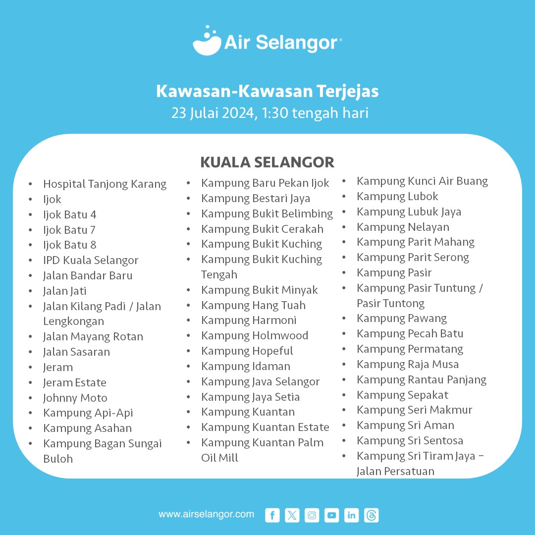 gangguan bekalan air selangor