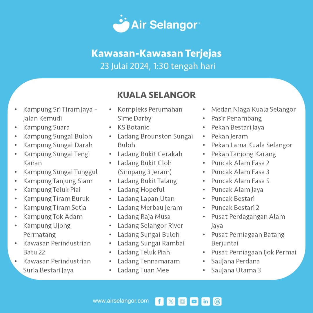 gangguan bekalan air selangor