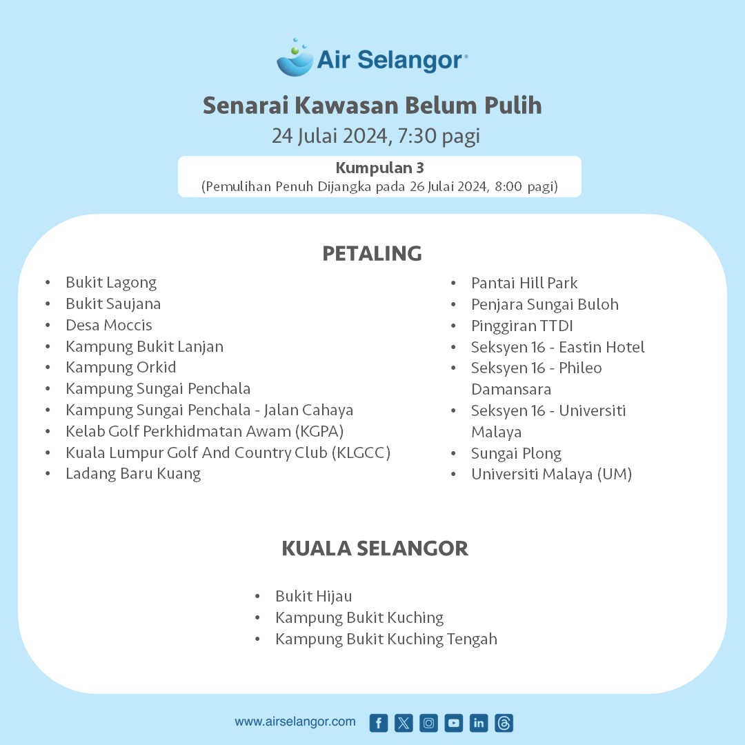 gangguan bekalan air selangor