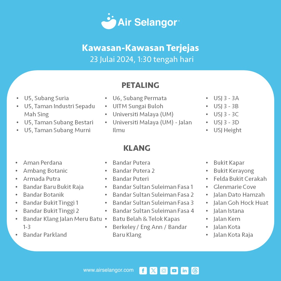 gangguan bekalan air selangor