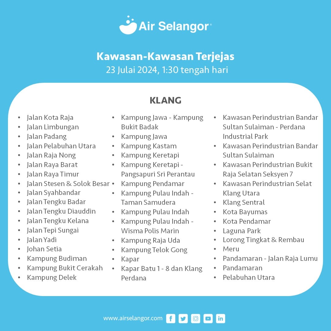 gangguan bekalan air selangor