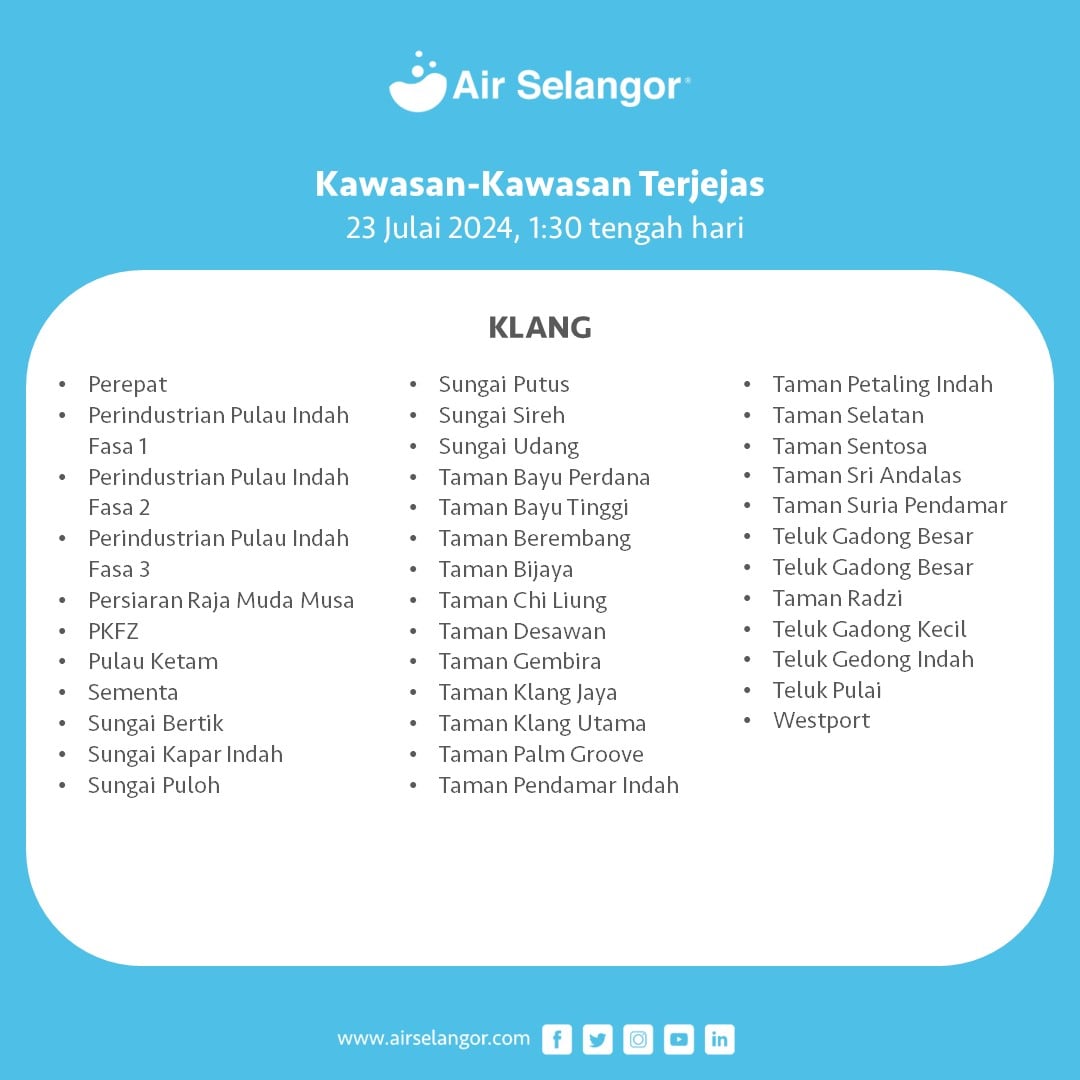 gangguan bekalan air selangor