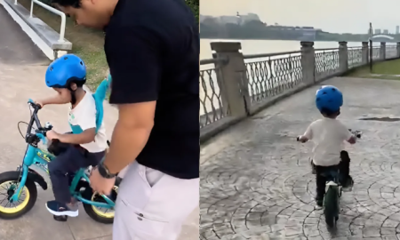 ajar anak kayuh basikal