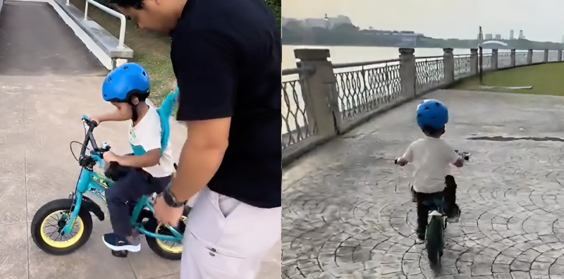 ajar anak kayuh basikal