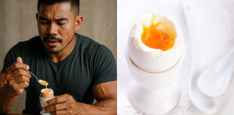 khasiat telur separuh masak