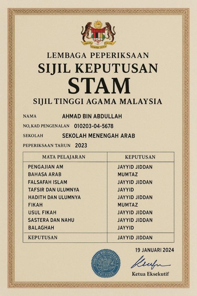 keputusan stam