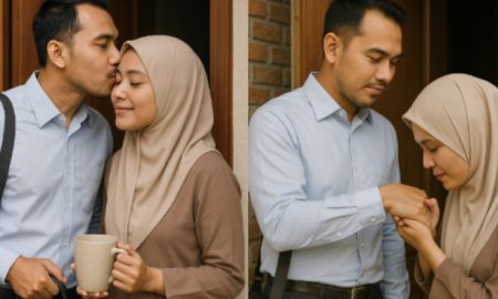 suami cium isteri