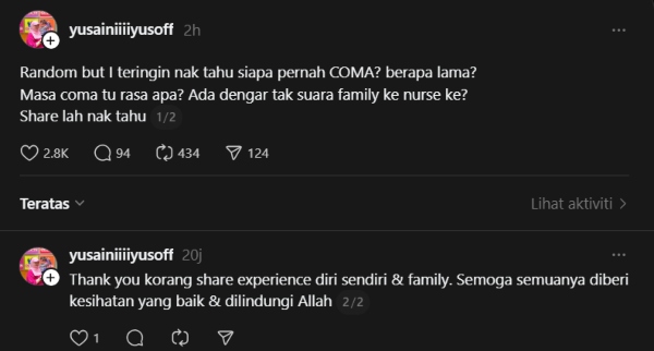 pengalaman koma