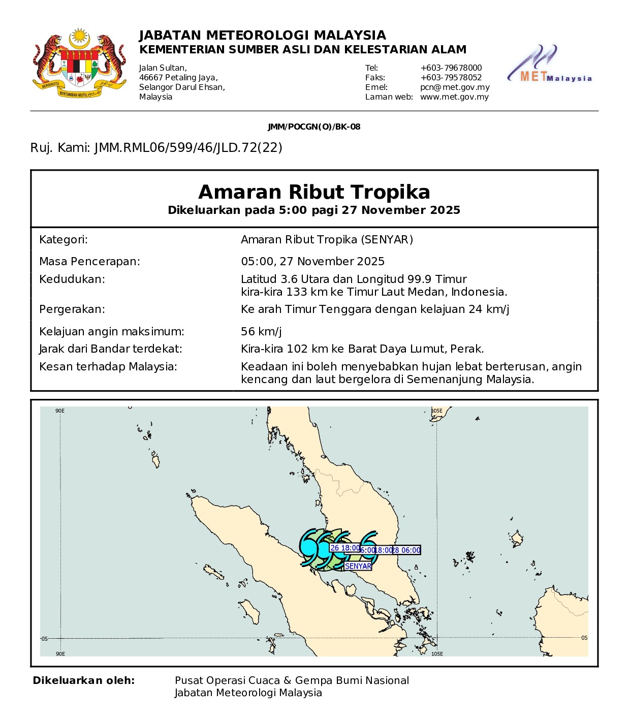 amaran ribut tropika