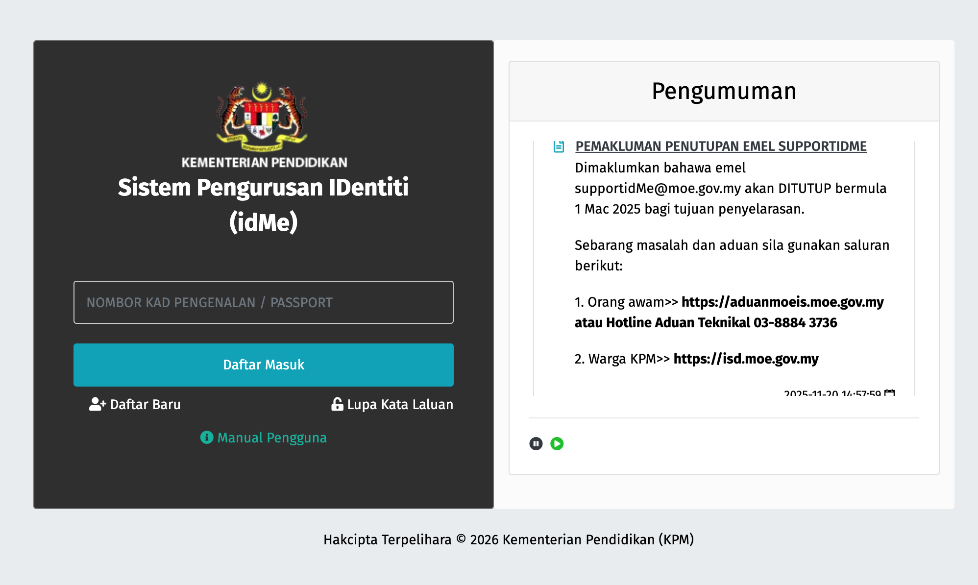 PENDAFTARAN TAHUN 1 2027