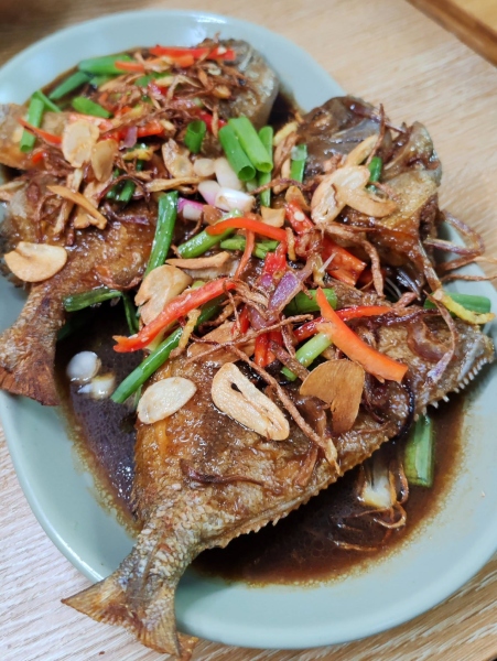 ikan bawal masak kicap