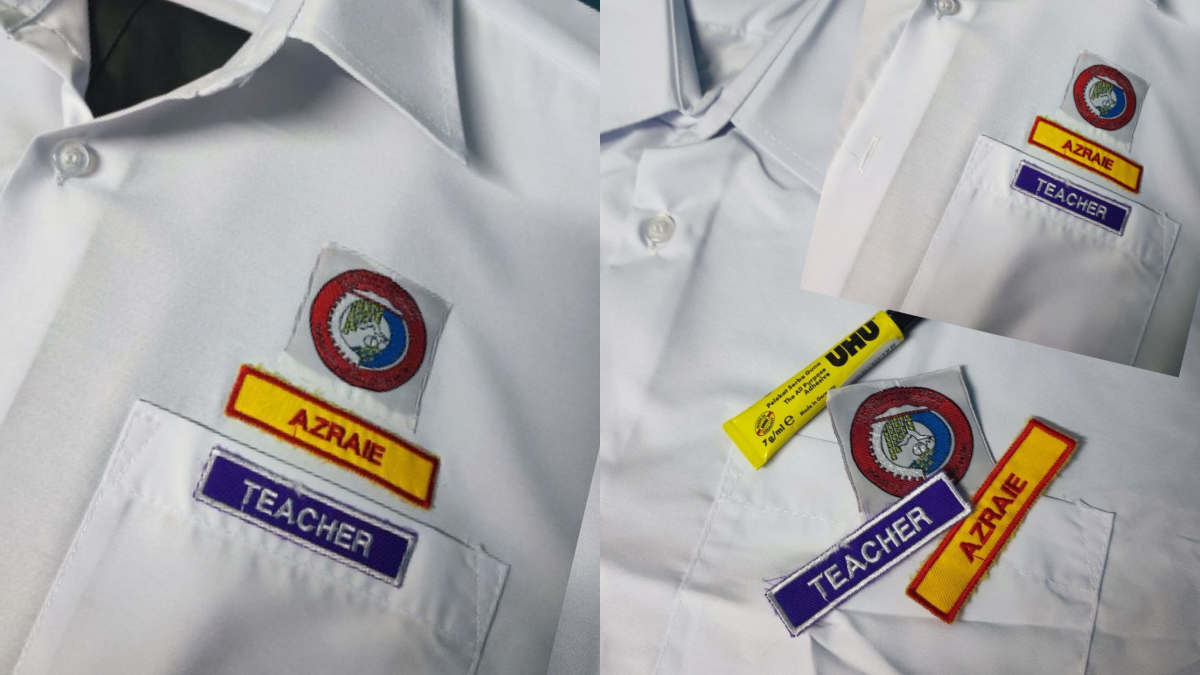 tampal lencana sekolah
