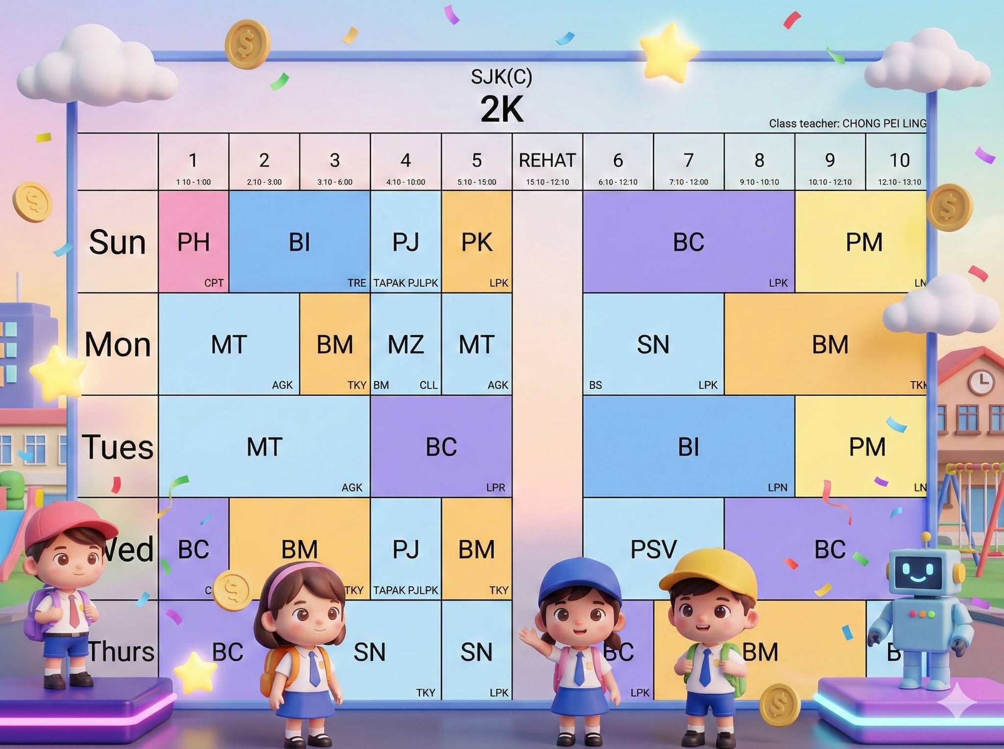 jadual sekolah