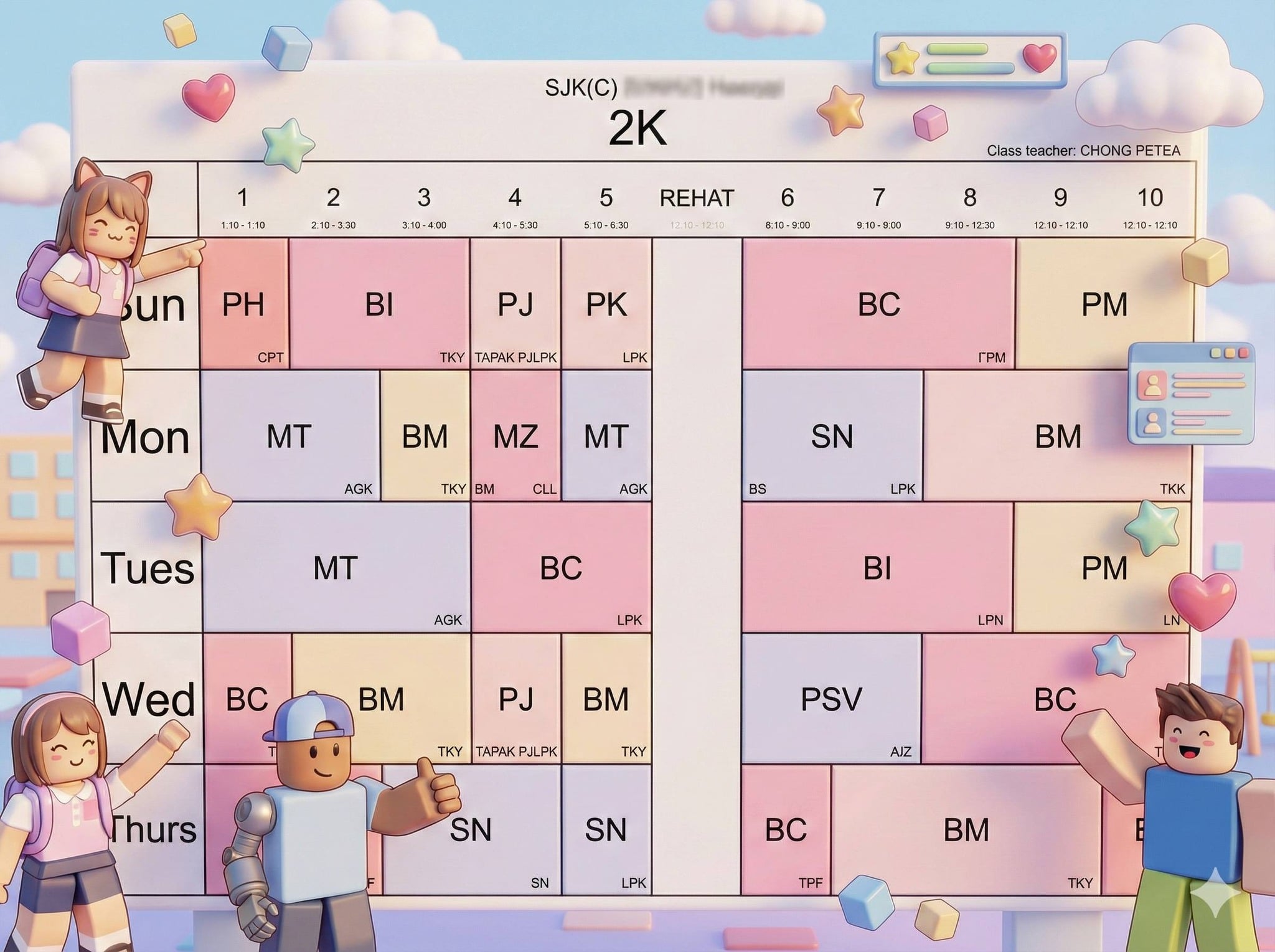 jadual sekolah