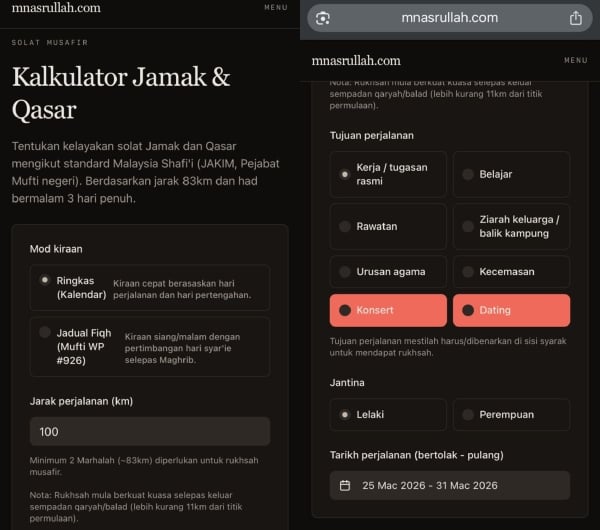 kalkulator musafir