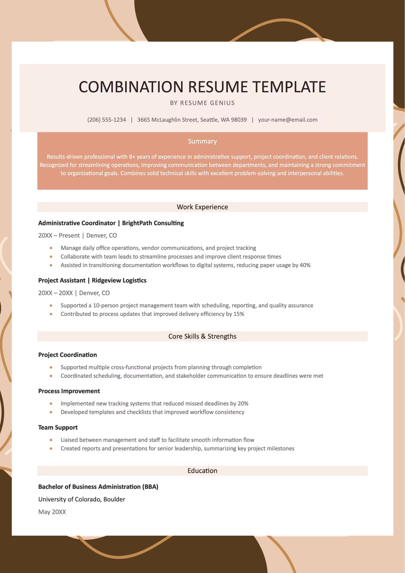 template resume