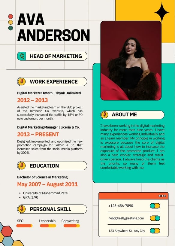 template resume