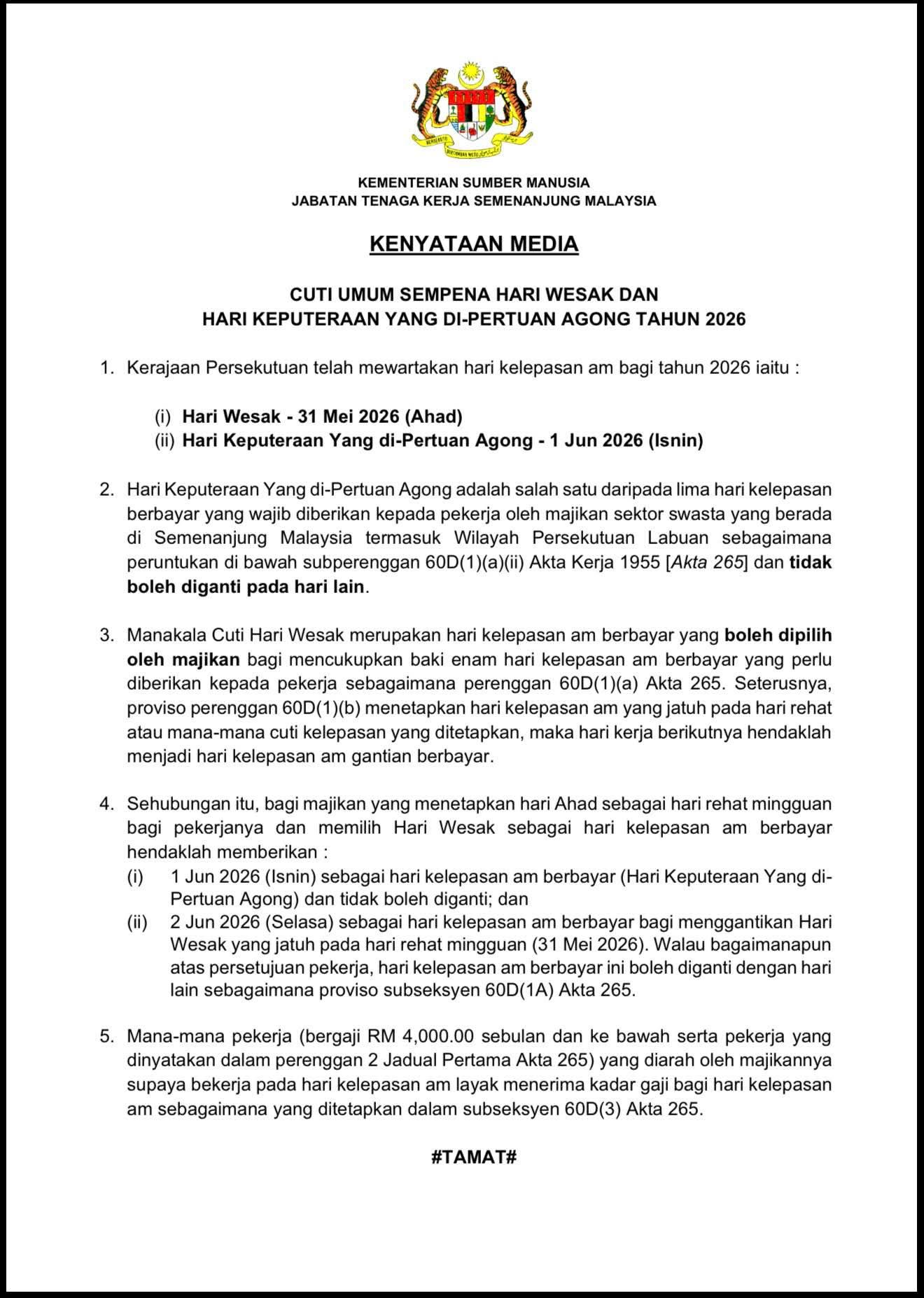 CUTI WESAK