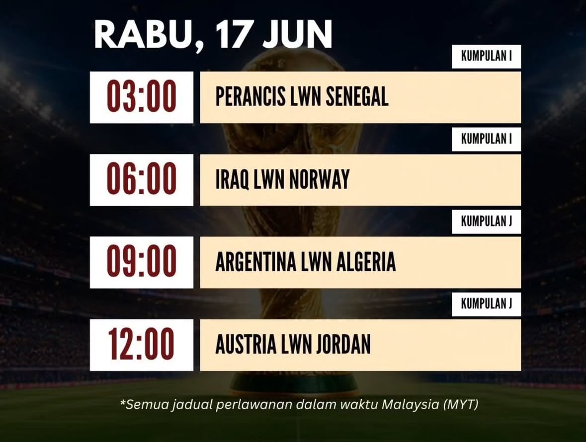 JADUAL PIALA DUNIA 2026