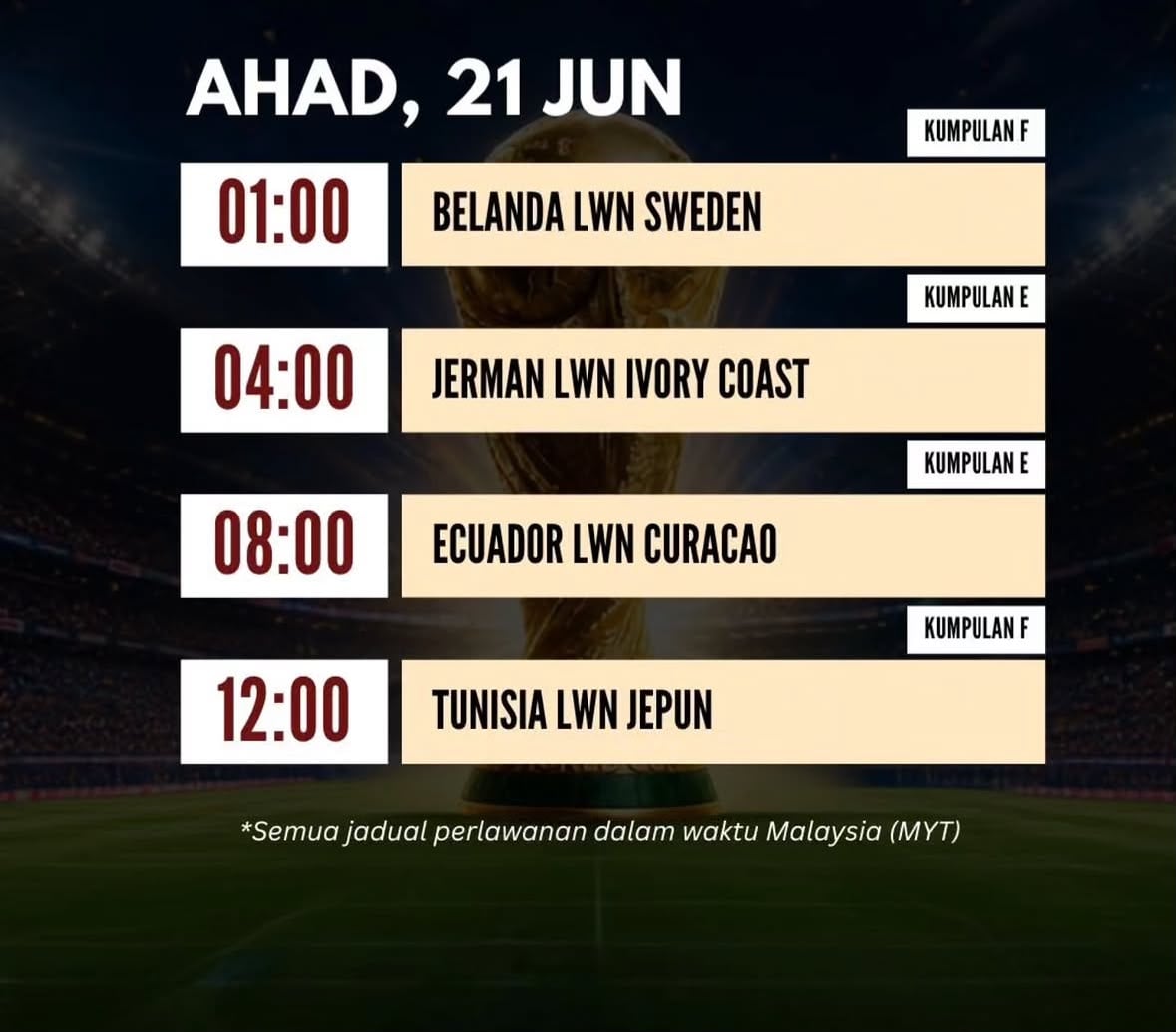 JADUAL PIALA DUNIA 2026