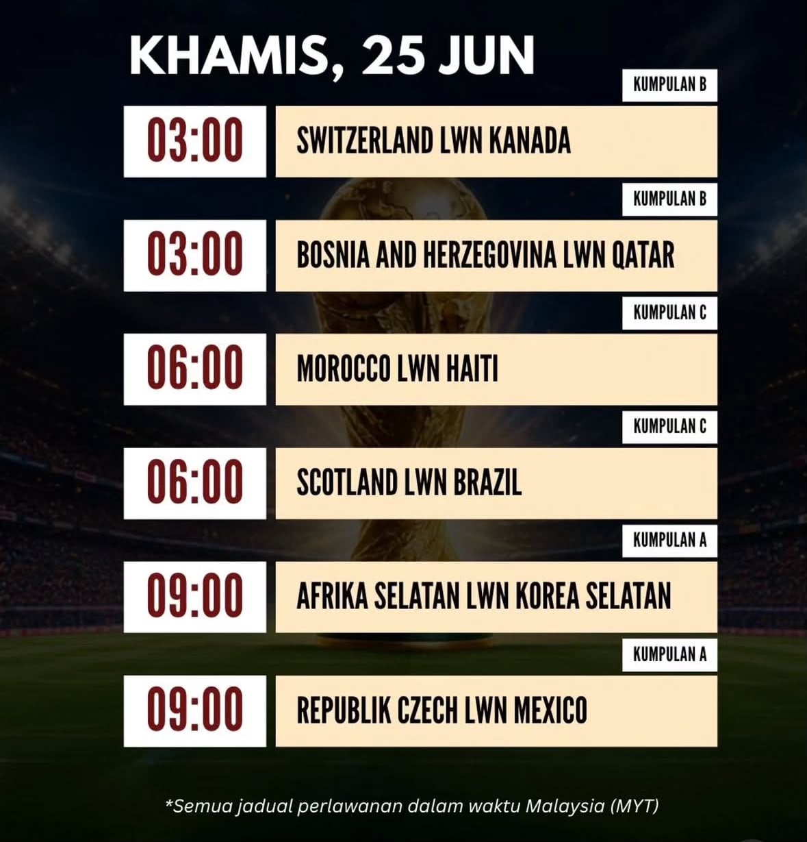 JADUAL PIALA DUNIA 2026