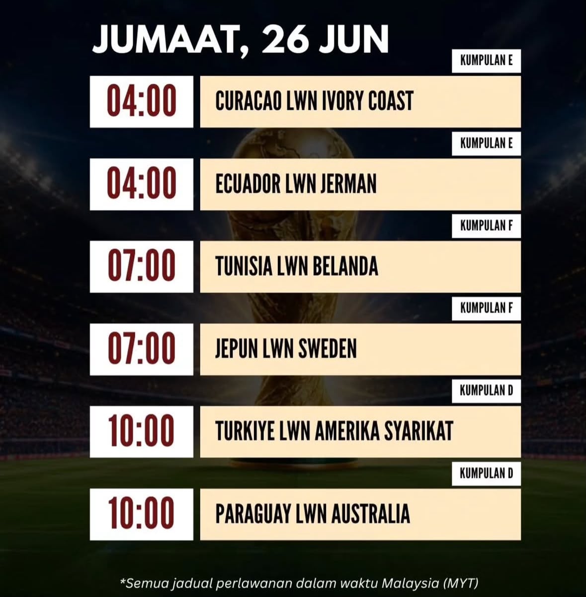 JADUAL PIALA DUNIA 2026