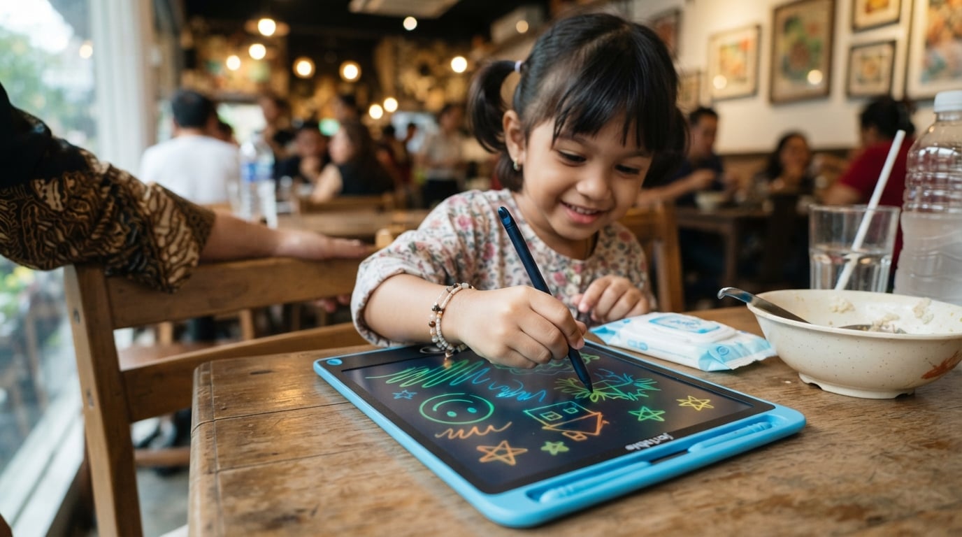anak melukis guna papan melukis digital lcd writing pad