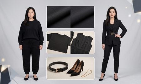 warna hitam nampak kurus
