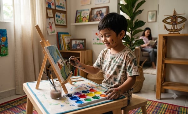 bakat anak menconteng