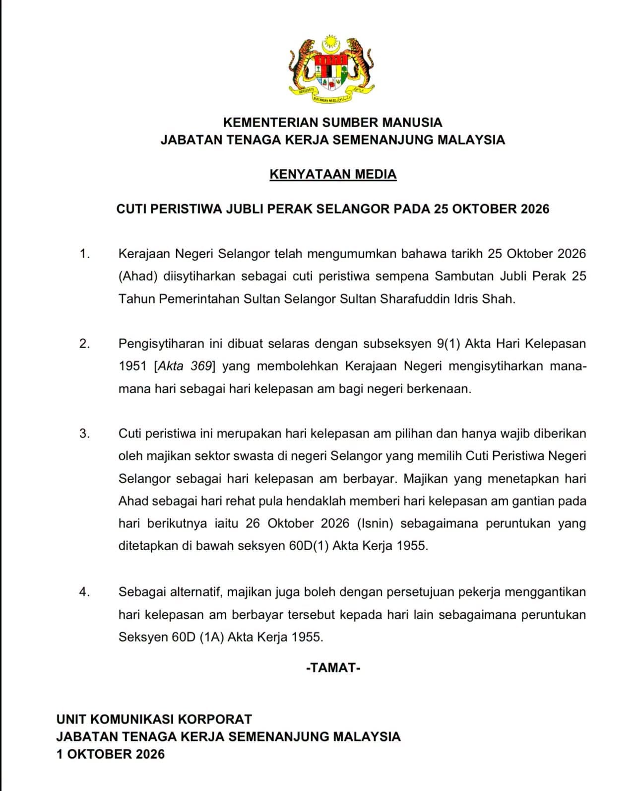 SAMBUTAN JUBLI PERAK