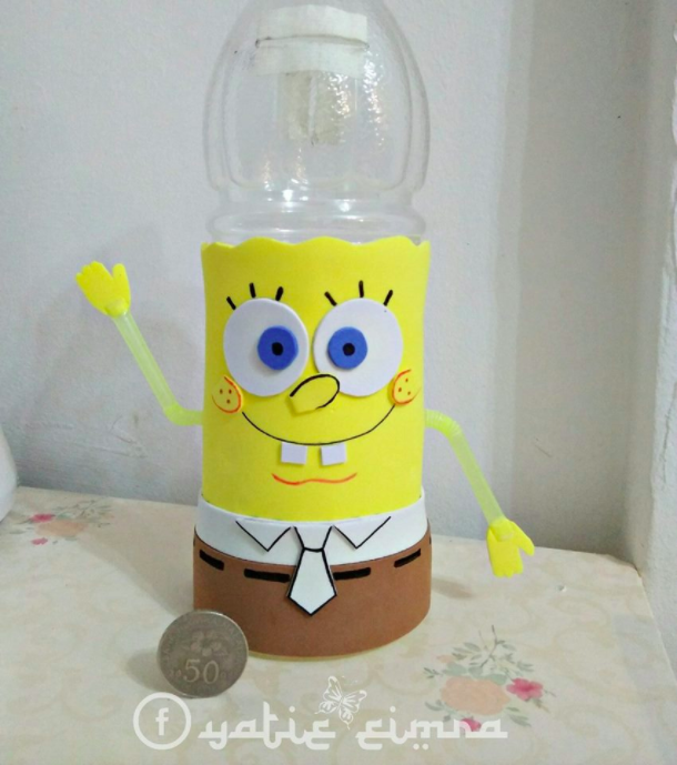 DIY Tabung Spongebob Yang Comel Untuk Pupuk Minat Anak 
