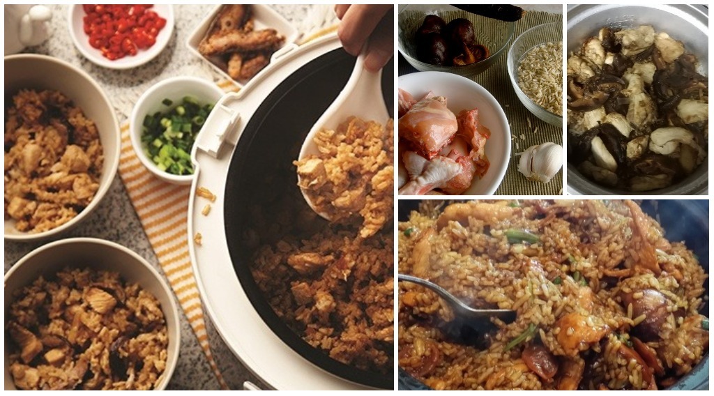 Cara Buat Nasi Ayam Cendawan Ala Claypot Dengan Rice Cooker 20 Minit Siap