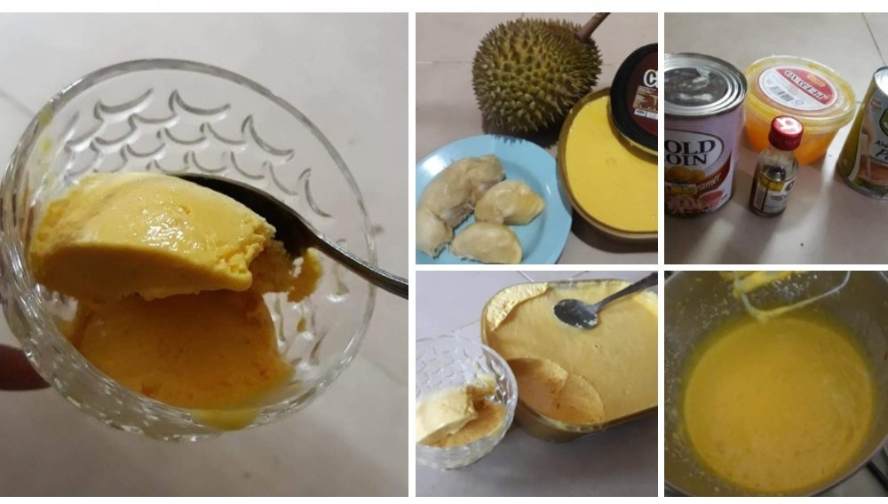 Krim durian ais resepi