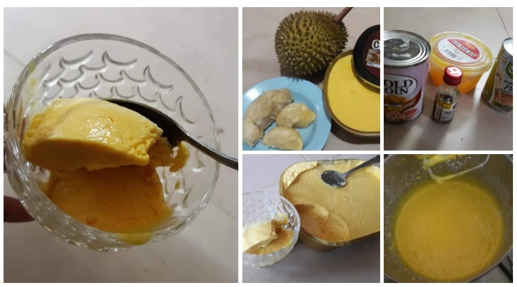 Cara Buat Aiskrim Durian Homemade. Lemak Berkrim, Guna 