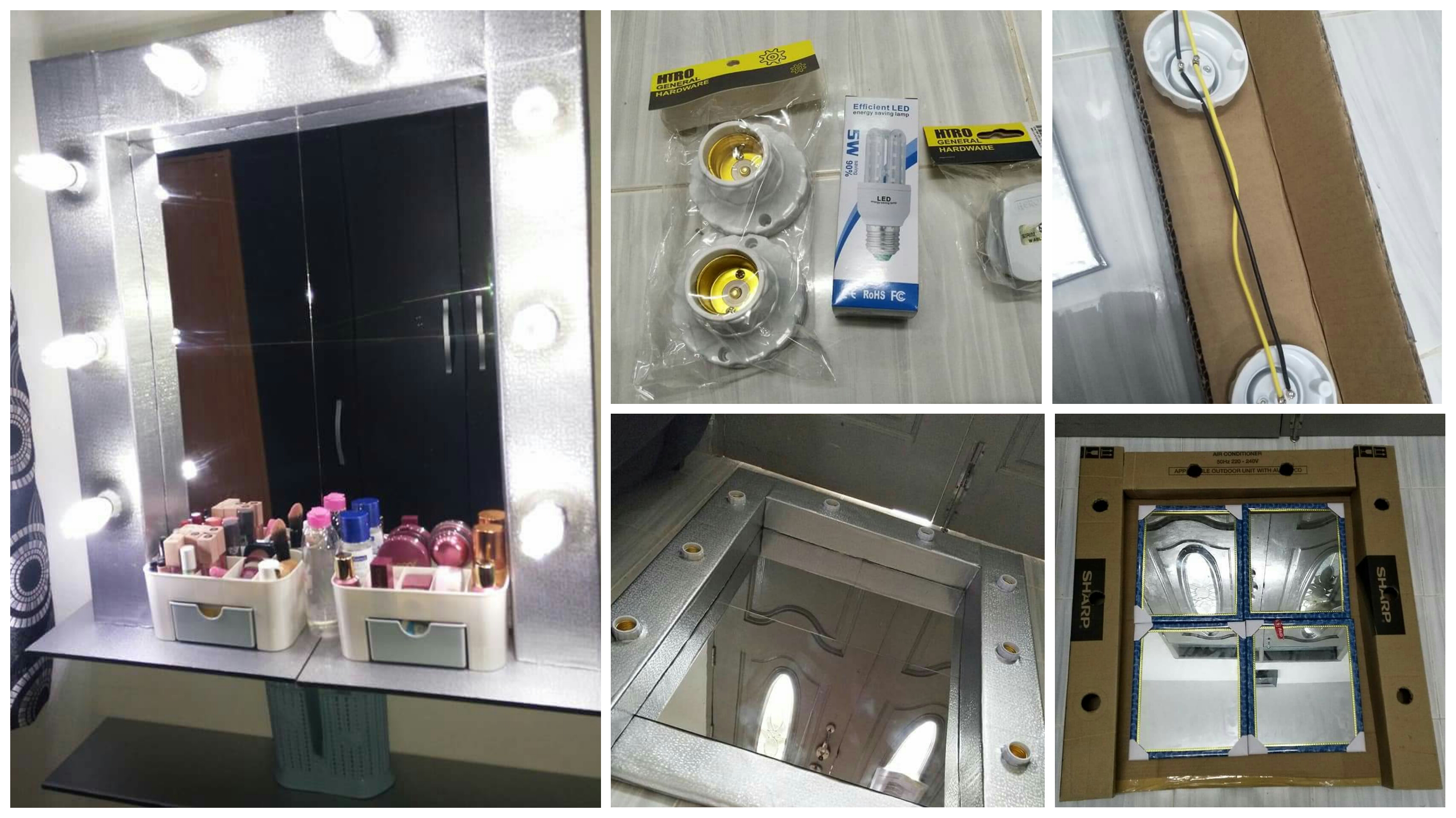 DIY Vanity Mirror Guna Barang Kedai  ECO RM2  Jimatnya 